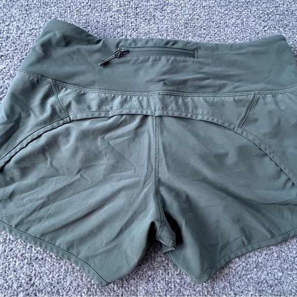 Lululemon Speed Up Shorts Womens 4 Green Lined Running Athletic Zip Pocket - Picture 12 of 14